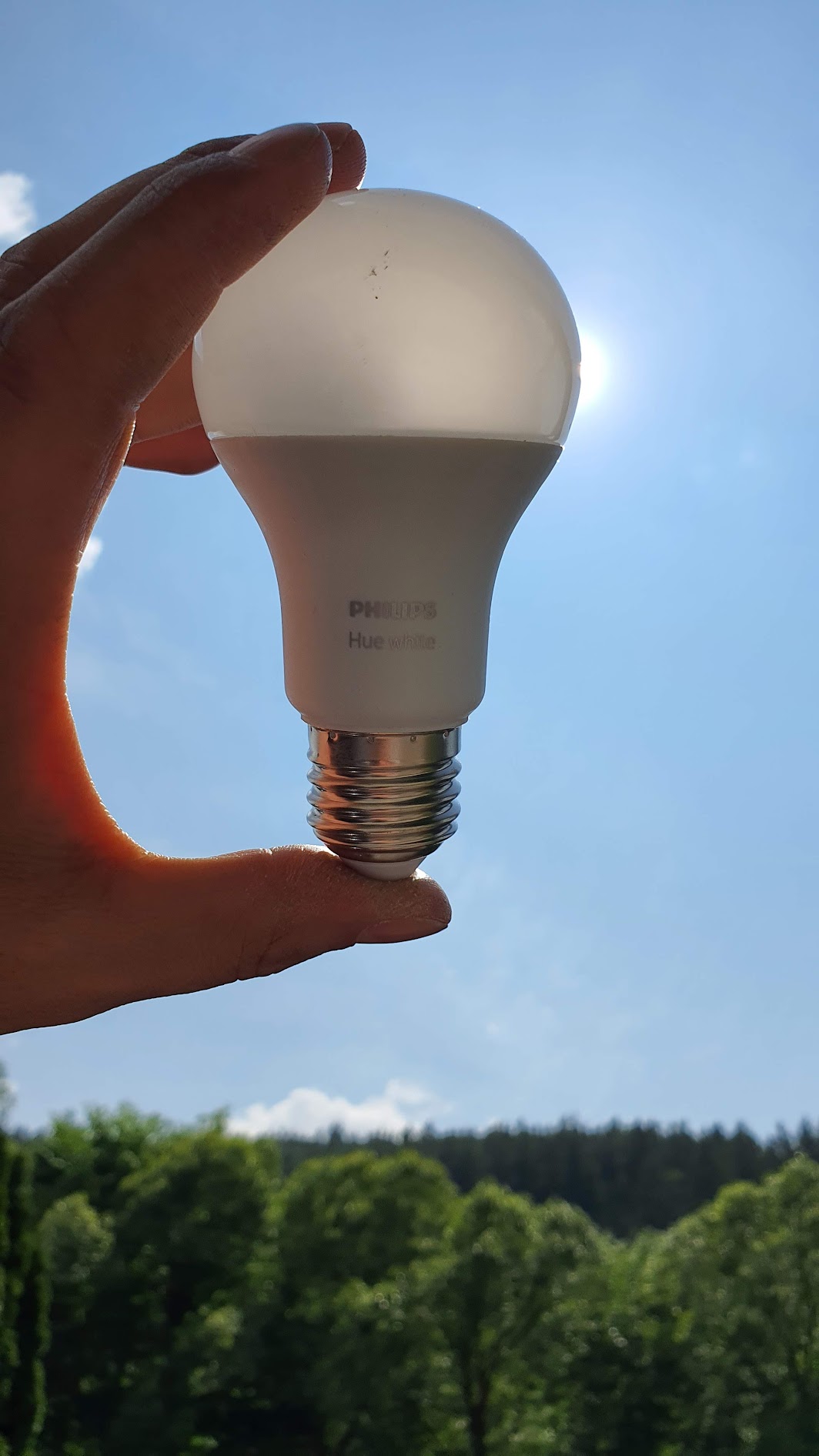 Bec ținut în lumină solară ca simbol pentru audit energetic